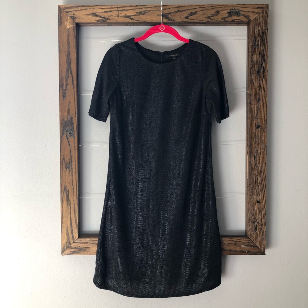 Black “leather-like” textured dress